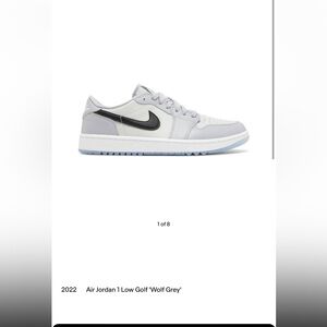 Mens Used Nike Golf Air Jordan 1 Low Wolf Grey White Shoes Turf Size 9 US